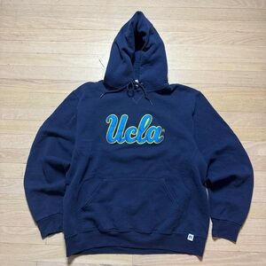 Vintage 00s Russell Athletic UCLA Bruins Hoodie Large Navy Embroidered Honduras